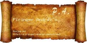 Piringer András névjegykártya